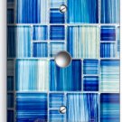 BLUE GLASS TILES LOOK LIGHT DIMMER CABLE WALL PLATE COVER KITCHEN BATHROOM DECOR BLUE GLASS TILES LOOK LIGHT DIMMER CABLE WALL PLATE COVER KITCHEN BATHROOM DECOR