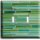 GREEN MOSAIC GLASS TILES DESIGN DOUBLE LIGHT SWITCH WALL PLATE NEW KITCHEN DECOR GREEN MOSAIC GLASS TILES DESIGN DOUBLE LIGHT SWITCH WALL PLATE NEW KITCHEN DECOR