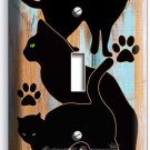 CUTE BLACK CATS RUSTIC PAINT WOOD SINGLE LIGHT SWITCH WALL PLATE ROOM HOME DECOR CUTE BLACK CATS RUSTIC PAINT WOOD SINGLE LIGHT SWITCH WALL PLATE ROOM HOME DECOR