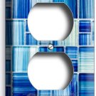 BLUE MOSAIC GLASS TILES LOOK OUTLET WALL PLATE COVER KITCHEN BATHROOM HOME DECOR