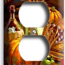 HARVEST TABLE WINE BOTTLES PUMPKINS OUTLET WALL PLATE COVER HOME KITCHEN DECOR