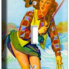 VINTAGE AD FISHING LADY SEXY PINUP GIRL SINGLE LIGHT SWITCH WALL PLATE COVER ART VINTAGE AD FISHING LADY SEXY PINUP GIRL SINGLE LIGHT SWITCH WALL PLATE COVER ART