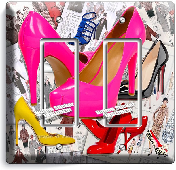 HOT PINK HIGH HEEL SEXY SHOES DOUBLE GFCI LIGHT SWITCH PLATE BOUTIQUE ...