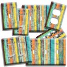 COLORFUL RUSTIC DISTRESSED PAINTED WOOD LIGHT SWITCH WALL OUTLET PLATE ART DECOR COLORFUL RUSTIC DISTRESSED PAINTED WOOD LIGHT SWITCH WALL OUTLET PLATE ART DECOR