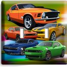AMERICAN MUSCLE RACING CARS 2 GANG LIGHT SWITCH WALL PLATE NEW GARAGE SHOP DECOR AMERICAN MUSCLE RACING CARS 2 GANG LIGHT SWITCH WALL PLATE NEW GARAGE SHOP DECOR