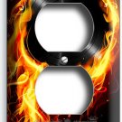 VINYL RECORD ON FIRE FLYING FLAMES OUTLET WALL PLATE MUSIC STUDIO ROOM ART DECOR