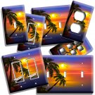 ROMANTIC SUNSET TROPICAL ISLAND PALMS LIGHT SWITCH OUTLET WALL PLATES ROOM DECOR ROMANTIC SUNSET TROPICAL ISLAND PALMS LIGHT SWITCH OUTLET WALL PLATES ROOM DECOR