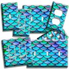 MERMAID TAIL TURQUOISE FISH SCALES LIGHT SWITCH OUTLET WALL PLATE ROOM ART DECOR MERMAID TAIL TURQUOISE FISH SCALES LIGHT SWITCH OUTLET WALL PLATE ROOM ART DECOR