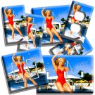 WATER SKATING SEXY BLONDE PINUP GIRL LIGHT SWITCH OUTLET WALL PLATES ROOM DECOR