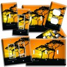 AFRICAN SAVANNA ACACIA TREE SUNSET LIGHT SWITCH OUTLET WALL PLATE ROOM ART DECOR AFRICAN SAVANNA ACACIA TREE SUNSET LIGHT SWITCH OUTLET WALL PLATE ROOM ART DECOR