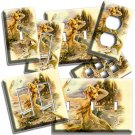 MERMAID GROOMING HAIR BY THE RIVER LIGHT SWITCH OUTLET PLATE BATHROOM ROOM DECOR