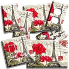EIFFEL TOWER FLOWERS PARIS RETRO POST CARD STAMP LIGHT SWITCH OUTLET PLATE DECOR EIFFEL TOWER FLOWERS PARIS RETRO POST CARD STAMP LIGHT SWITCH OUTLET PLATE DECOR