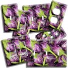 SMALL PURPLE STRIPED EGGPLANT LIGHT SWITCH OUTLET WALL PLATES KITCHEN HOME DECOR
