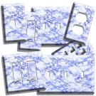 BLUE MARBLE LOOK LIGHT SWITCH OUTLET WALL PLATES ROOM ART KITCHEN BATHROOM DECOR