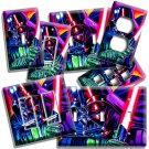 COLORFUL LORD DARTH VADER SWORD STAR WARS LIGHT SWITCH OUTLET PLATES ROOM DECOR