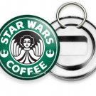 STAR WARS PRINCESS LEA STARBUCKS FUN JOKE BEER SODA BOTTLE OPENER KEY RING GIFT