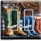 COUNTRY FAMILY WESTERN COLORADO COWBOY BOOTS 2 GFI LIGHT SWITCH PLATE WALL DECOR
