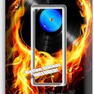 VINYL RECORD FIRE FLAMES 1 GFCI LIGHT SWITCH WALL PLATES MUSIC STUDIO ROOM DECOR