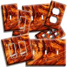 COCOBOLO WOOD GRAIN TEXTURE LIGHT SWITCH OUTLET WALL PLATE ROOM OFFICE ART DECOR