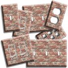 RUSTIC RECLAIMED EXPOSED RED BRICK WALL LIGHT SWITCH OUTLET PLATE NEW ROOM DECOR