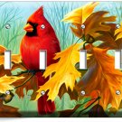 CARDINAL BIRD OAK TREE LEAVES ACORNS 4 GANG LIGHT SWITCH WALL PLATES ROOM DECOR CARDINAL BIRD OAK TREE LEAVES ACORNS 4 GANG LIGHT SWITCH WALL PLATES ROOM DECOR