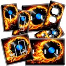 VINYL RECORD FIRE FLAMES LIGHT SWITCH OUTLET WALL PLATES MUSIC STUDIO ROOM DECOR