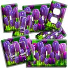 PURPLE TULIPS SPRING TIME GARDEN BLOSOM LIGHT SWITCH OUTLE WALL PLATE ROOM DECOR PURPLE TULIPS SPRING TIME GARDEN BLOSOM LIGHT SWITCH OUTLE WALL PLATE ROOM DECOR