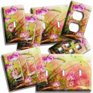 ABSTRACT ART WILD PINK FLOWERS LIGHT SWITCH OUTLET WALL PLATES FLORAL ROOM DECOR ABSTRACT ART WILD PINK FLOWERS LIGHT SWITCH OUTLET WALL PLATES FLORAL ROOM DECOR