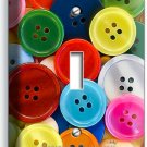 COLORFUL BUTTONS LIGHT SWITCH PLATE 1 GANG SEWING HOBBY TAILOR STUDIO SHOP DECOR