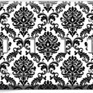 BLACK AND WHITE DAMASK MOTIVE LIGHT SWITCH 4 GANG WALL PLATE ROOM HOME ART DECOR BLACK AND WHITE DAMASK MOTIVE LIGHT SWITCH 4 GANG WALL PLATE ROOM HOME ART DECOR