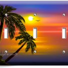 ROMANTIC SUNSET TROPICAL ISLAND PALMS 3 GANG LIGHT SWITCH WALL PLATES ROOM DECOR ROMANTIC SUNSET TROPICAL ISLAND PALMS 3 GANG LIGHT SWITCH WALL PLATES ROOM DECOR