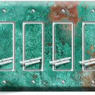 RUSTED COPPER RUSTIC GREEN PATINA LOOK 4 GFCI LIGHT SWITCH WALL PLATE ROOM DECOR