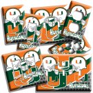 MIAMI HURRICANES UNIVERSITY COLLEGE FOOTBALL LIGHT SWITCH OUTLET PLATE ART DECOR MIAMI HURRICANES UNIVERSITY COLLEGE FOOTBALL LIGHT SWITCH OUTLET PLATE ART DECOR