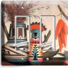 SOUTHWEST VASE KACHINA DOLL HOT PEPPERS 2 GFCI LIGHT SWITCH WALL PLATE ART DECOR SOUTHWEST VASE KACHINA DOLL HOT PEPPERS 2 GFCI LIGHT SWITCH WALL PLATE ART DECOR