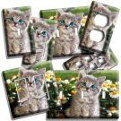 CUTE TUBBY KITTIE CAT GREEN EYES DAISY FLOWERS LIGHT SWITCH OUTLET WALL PLATES CUTE TUBBY KITTIE CAT GREEN EYES DAISY FLOWERS LIGHT SWITCH OUTLET WALL PLATES