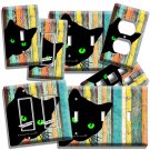 PEEKING BLACK CAT GREEN EYES RUSTIC WOOD LIGHT SWITCH WALL OUTLET PLATE HD DECOR PEEKING BLACK CAT GREEN EYES RUSTIC WOOD LIGHT SWITCH WALL OUTLET PLATE HD DECOR