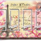 RETRO EIFFEL TOWER FLOWERS PARIS LOVE POST CARD 4 GFCI LIGHT SWITCH PLATES DECOR RETRO EIFFEL TOWER FLOWERS PARIS LOVE POST CARD 4 GFCI LIGHT SWITCH PLATES DECOR