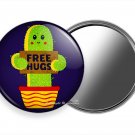 FREE HUGS HAPPY FUNNY CACTUS JOKE QUOTE PURSE MAKEUP HANDHELD MIRROR GIFT IDEA FREE HUGS HAPPY FUNNY CACTUS JOKE QUOTE PURSE MAKEUP HANDHELD MIRROR GIFT IDEA