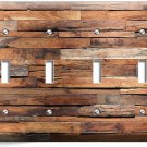 RUSTIC RANCH BARN RECLAIMED WOOD LIGHT SWITCH 4 GANG PLATES LOG CABIN ROOM DECOR
