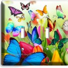BUTTERFLIES TULIPS FLOWERS FLORAL LIGHT SWITCH 2 GANG WALL PLATE ROOM HOME DECOR BUTTERFLIES TULIPS FLOWERS FLORAL LIGHT SWITCH 2 GANG WALL PLATE ROOM HOME DECOR