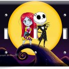 CUTE NIGHTMARE BEFORE CHRISTMAS JACK AND SALLY 3 TOGGLE LIGHT SWITCH PLATE DECOR