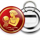 AQUARIUS ZODIAC HOROSCOPE LUCKY ASTRO SIGN BEER SODA BOTTLE OPENER KEYCHAIN GIFT