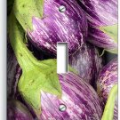 SMALL PURPLE STRIPED EGGPLANT 1 GANG LIGHT SWITCH WALL PLATES KITCHEN HOME DECOR