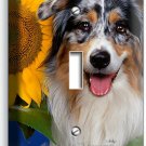COLLIE DOG IN SUNFLOWERS LIGHT 1 GANG SWITCH WALL COVER GROOMING PET SALON DECOR COLLIE DOG IN SUNFLOWERS LIGHT 1 GANG SWITCH WALL COVER GROOMING PET SALON DECOR