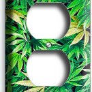 GREEN CANNABIS LEAF MARIJUANA OUTLET WALL PLATES COVER MAN CAVE DORM ROOM DECOR GREEN CANNABIS LEAF MARIJUANA OUTLET WALL PLATES COVER MAN CAVE DORM ROOM DECOR