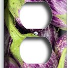 SMALL PURPLE STRIPED EGGPLANTS OUTLET WALL PLATES VEGAN RESTAURANT KITCHEN DECOR SMALL PURPLE STRIPED EGGPLANTS OUTLET WALL PLATES VEGAN RESTAURANT KITCHEN DECOR