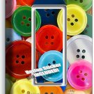 COLORFUL BUTTONS LIGHT SWITCH PLATE 1 GFCI SEWING HOBBY TAILOR STUDIO SHOP DECOR
