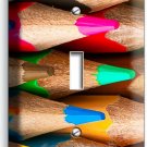 BRIGHT COLOR SHARP PENCILS LIGHT SWITCH 1 GANG PLATE ART HOBBY STODIO ROOM DECOR BRIGHT COLOR SHARP PENCILS LIGHT SWITCH 1 GANG PLATE ART HOBBY STODIO ROOM DECOR