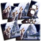 WILD GRAY WOLF HOWLING AT MOON  LIGHT SWITCH OUTLET WALL PLATES COVER ROOM DECOR
