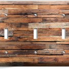 RUSTIC RANCH BARN RECLAIMED WOOD LIGHT SWITCH 3 GANG PLATES LOG CABIN ROOM DECOR